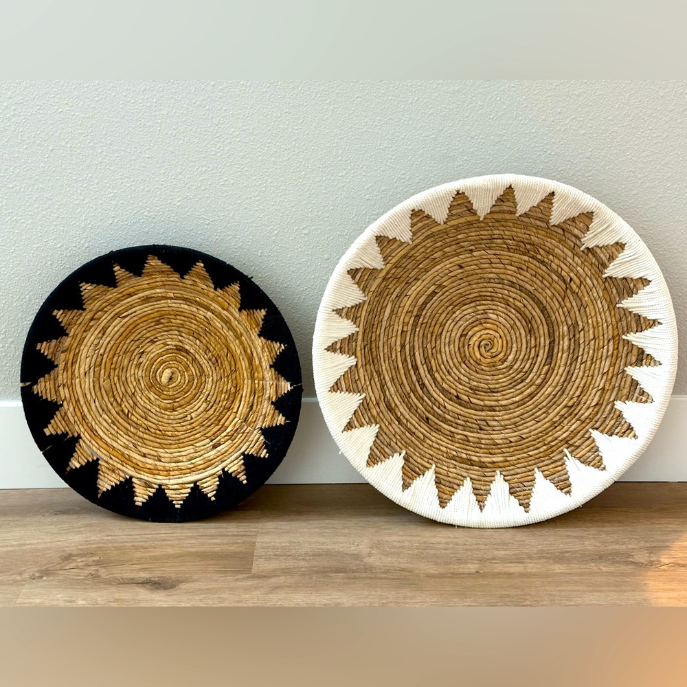 Artisan handcrafted African baskets wall art (set of 2) NWOT - Pottery Barn